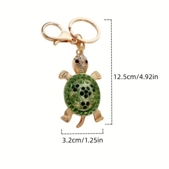 BOGO Rhinestone Turtle Tortoise Keychain handbag Purse Charm Key Chain Key ring - Picture 3 of 6